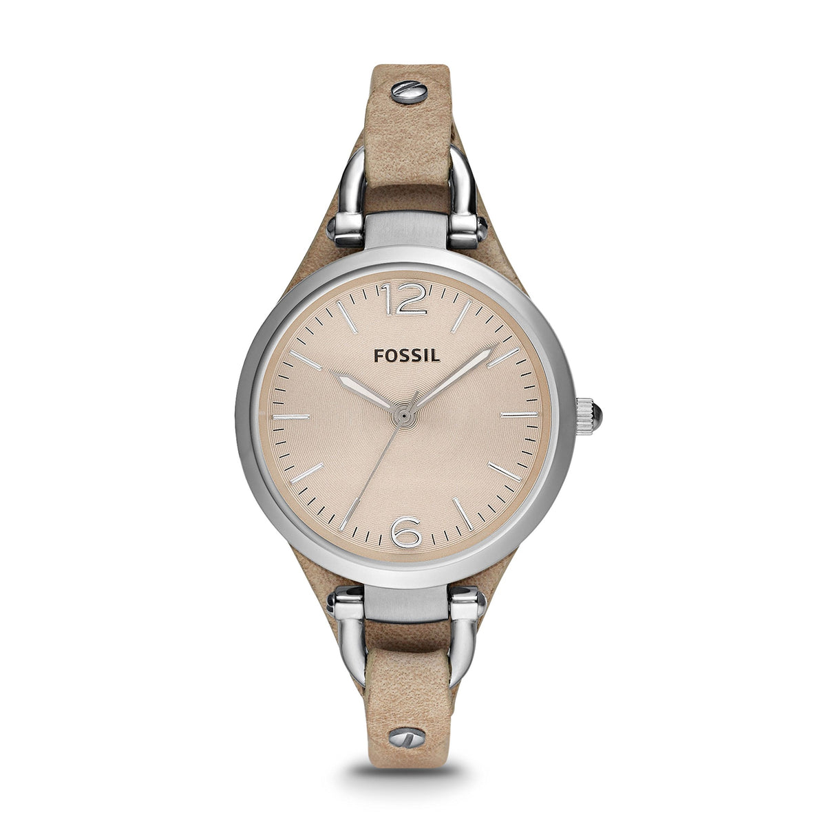 Fossil Georgia Mini Women's Dial Leather Band Watch Beige