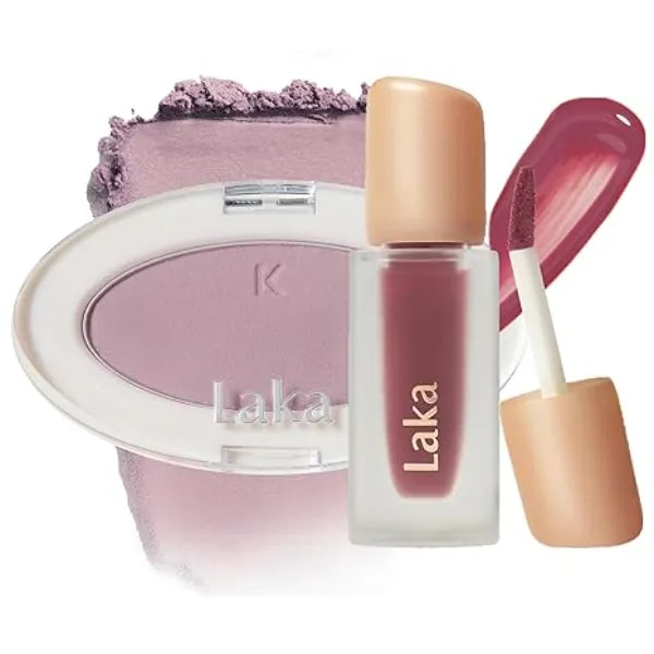 Laka Blush and Lip Duo Love Silk Blush #708 Poem & Fruity Glam Tint #102 Dewy