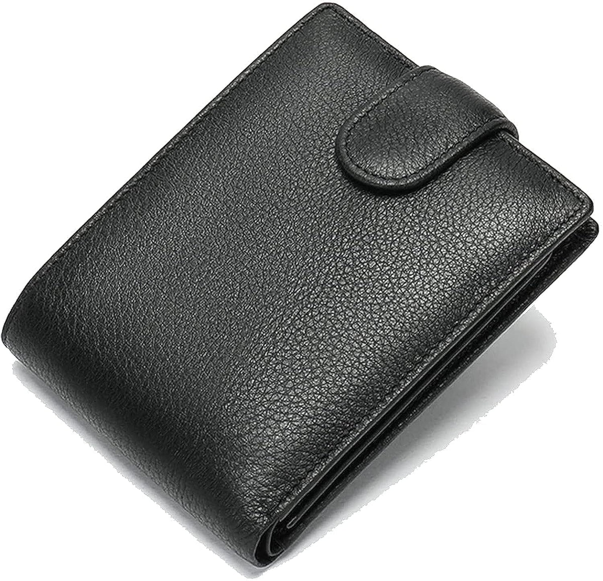 Harroo RFID Protected Men Genuine Leather Wallet Stylish Purse Card Pack Three Fold Wallet Money Clipï¼ˆBlackï¼‰Wallet for Men with Black Gift Box