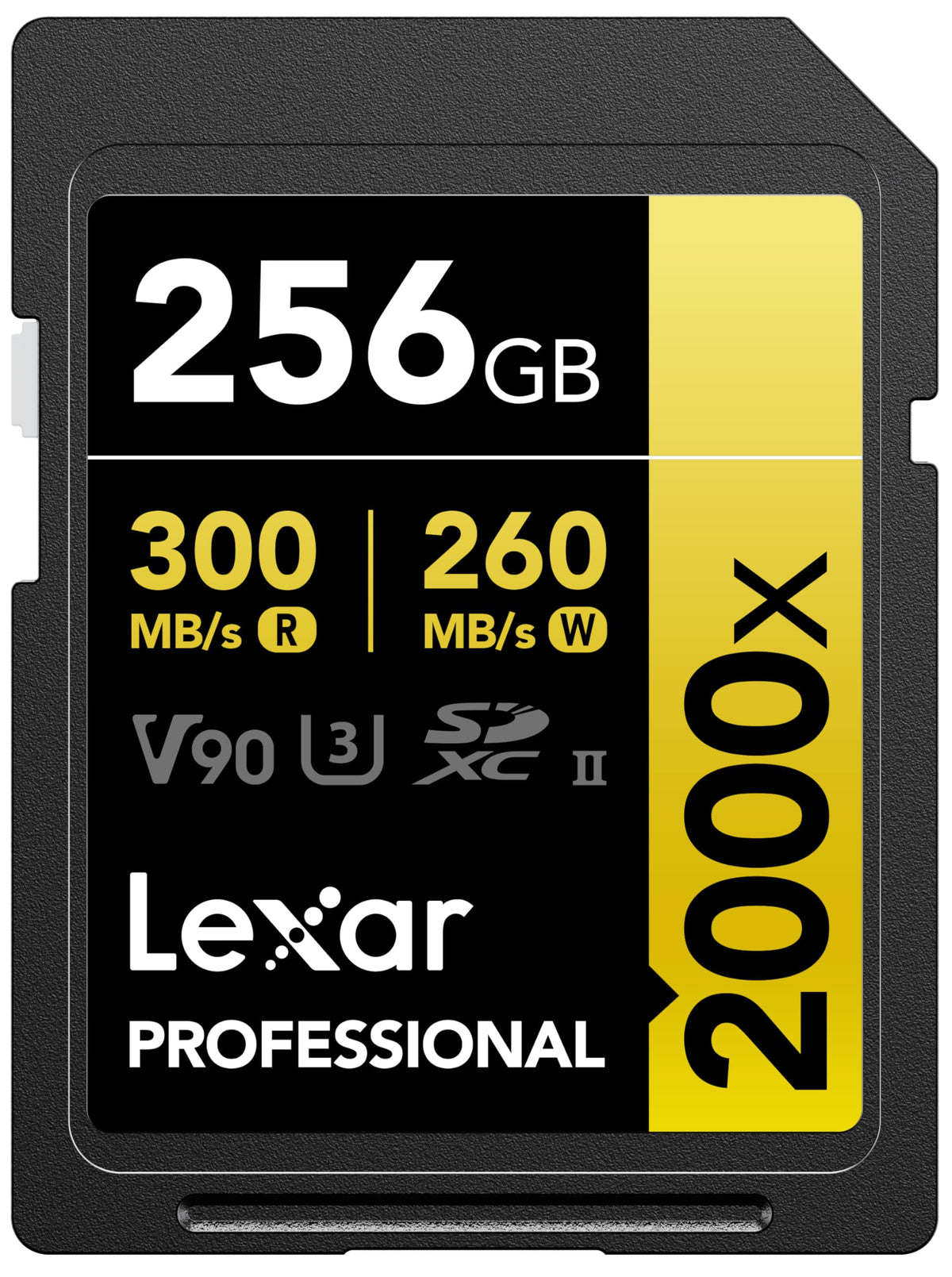 Lexar Professional 2000x SDXC Memory Card 256GB, UHS-II, C10, U3, V90, FHD & 8K Video, Read up to 300MB/s, for DSLR Cameras and Cinema Quality Camcorders (LSD2000256G-BNNNU)