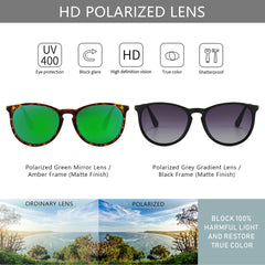 SUNGAIT Vintage Round Sunglasses for Women Men Classic Retro Designer Style