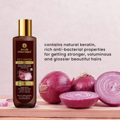 Khadi Organique Red Onion hair cleanser For Hair Fall Control | Anti Dandruff Shampoo With Ratanjot, Curry Leaf, Nagarmotha Extracts | Sulphate & Paraben Free Shampoo For Men & Women - 200ml
