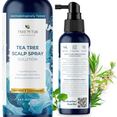 Tree to Tub Dry Scalp Spray – Intensive Leave-In Scalp Moisturizer for Men & Women | Tea Tree Formula for Flaky, Dry, and Oily Scalp Care - 100ml