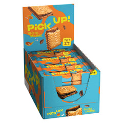 Bahlsen Pick Up! Salted Caramel, Solid Milk Chocolate Disc Topped With Two Crispy Biscuits - 28g (Pack of 24)