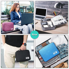 Joyzzz Electronic Accessory Bag, Electronics Organizer, Travel Cable Organizer Bag, Waterproof Portable Digital Storage Bag, Electronic Accessories Case, Cable Charger Organizer Case (Blue)