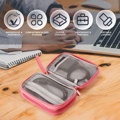 Kailund Cord Organizer Case 2 Layers Tech Bag with 11 Compartments, Waterproof Zipper Electronics Organizer Travel Case for Cord|Charger|Phone |Electronic Accessories - Grey