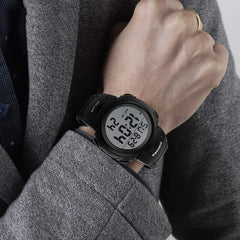 SKMEI Sport Watch For Men Digital Rubber, D1068 - Black