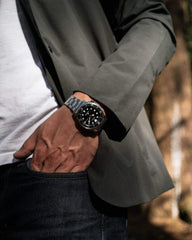 Citizen NY0084-89EE Analogue Watch with Stainless Steel Strap for Men, Black/Silver, one size