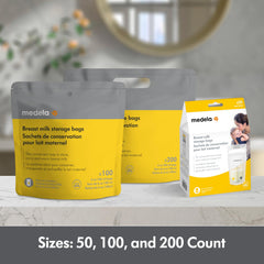 Medela Breastmilk Storage Bags, Ready to Use Breast Milk Storing Bags for Breastfeeding, Self Standing Bag, Space Saving Flat Profile, 25 Count (Pack of 1)
