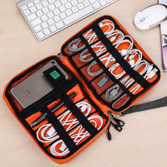 VAYMAY Travel Essentials Electronic Organizer, Travel Organizer | Double Layer Electronics Gadget Organizer Case for Storage iPad Mini, Cord, Charger, Phone, Adapter, Power Bank, Hard Drives (L)