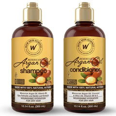 WOW Skin Science Moroccan Argan Oil Shampoo & Conditioner Duo, Silicone ,Paraben, Sulfate and Gluten free - 300ML