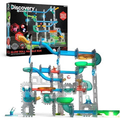 Discovery Marble Run Race Track  92 Piece Light Up Marble Maze Construction Set LED Marbles STEM Learning Activity Sensory Toy Building Kit Educational Physics & Engineering Toy for Kids Ages 6+