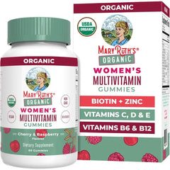 MARYRUTH'S Organic Multivitamin Gummies for Women, Hair & Skin Health, 60ct | Immune Support, Hair & Skin Health, Reproductive Health, Vitamin A C D E B6 B12 Biotin Zinc Iodine