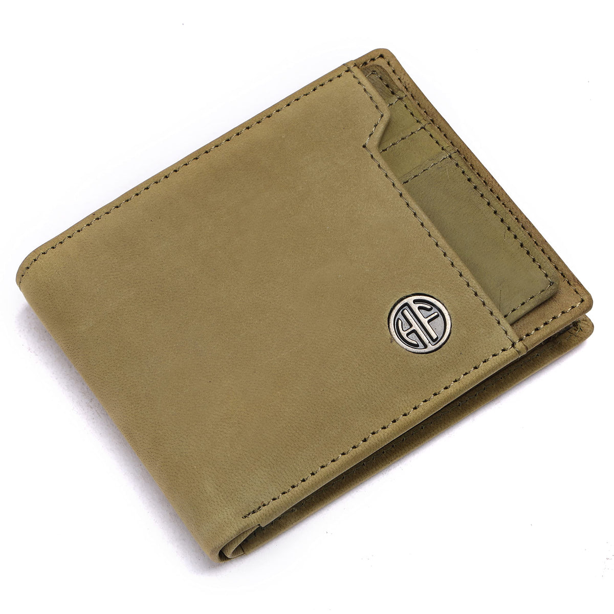 HAMMONDS FLYCATCHER Genuine Leather Wallet for Men - RFID Protected Leather Purse for Men, Money Purse for Men, Bi-Fold Wallet - 6 Card Slots, 1 Card Case, Coin Pocket, Hidden Pockets, Moss Green