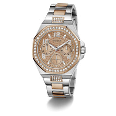 GUESS P SLV CS W/P RS GLD TOP PART W/CRYS/SUN RS GLD GLITZ MF DL/P SLV & RS GLD BRCT W/CRYS