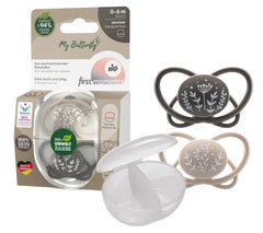 Nip Butterfly Orthodontic Soother with Sterilizer Case, 0-6M,2pcs,Baby Girl & Boy,Ultra-Light Silicone Pacifier,BPA-Free Silicone, Soft Teether for Newborns, Made in Germany, More Air flow