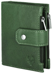 WildHorn Top Grain Leather Wallet for Men | Loop Closure | Ultra Strong Stitching I Zip Compartments with11Card Slots | 1 ID Window (Green)