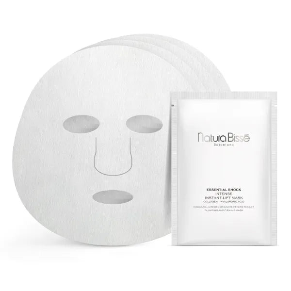 Natura Bissé Essential Shock Intense Instant-Lift Mask, Firming Sheet Mask, Hydrates, Firms & Plumps, For All Skin Types, 4 units