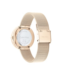Calvin Klein TWISTED BEZEL Women's Watch, Analog - Rose Gold / Black