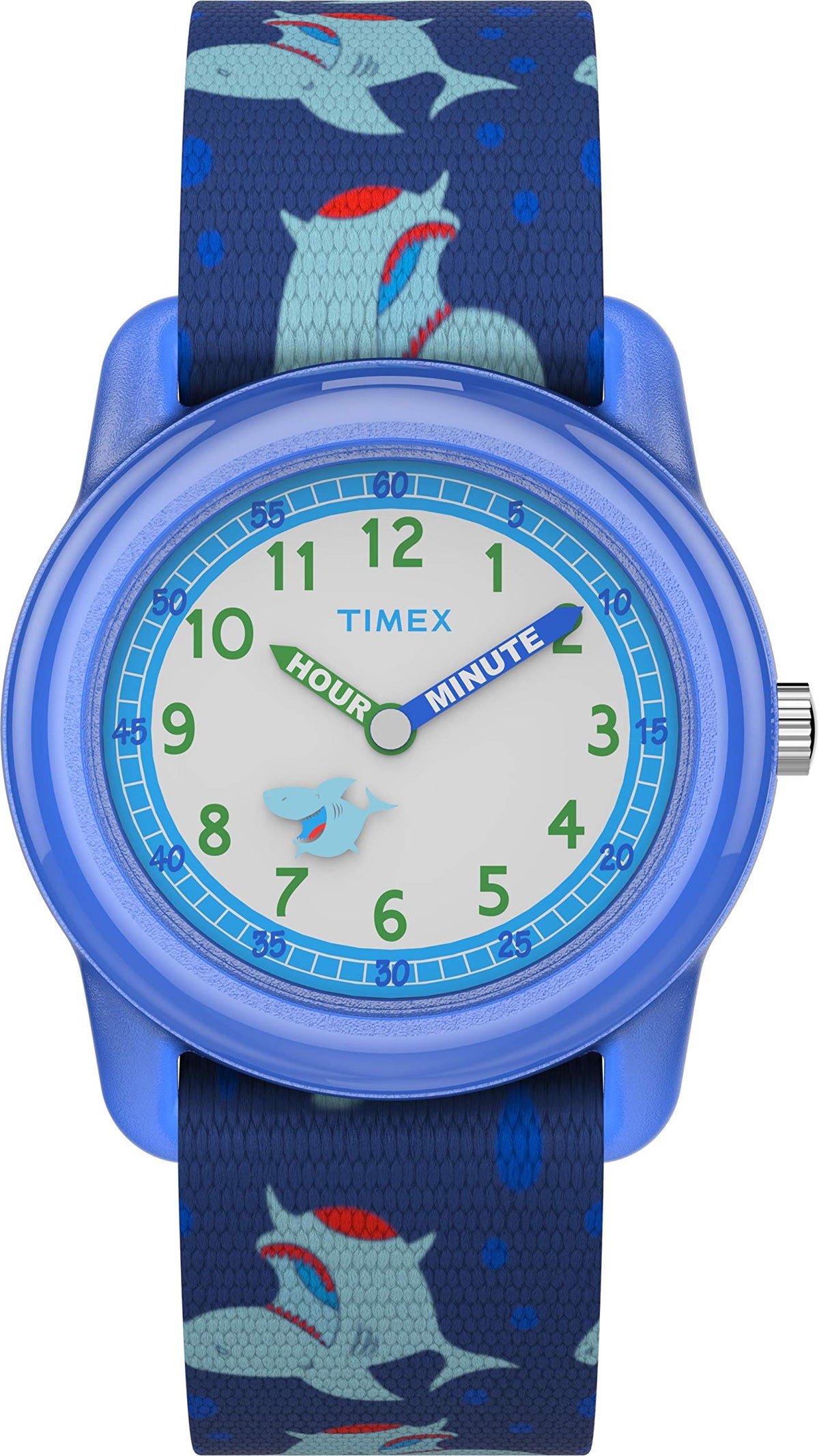 Timex Kid's Analog 28 mm Elastic Fabric Strap Watch - Sharks