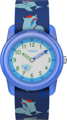 Timex Kid's Analog 28 mm Elastic Fabric Strap Watch - Sharks