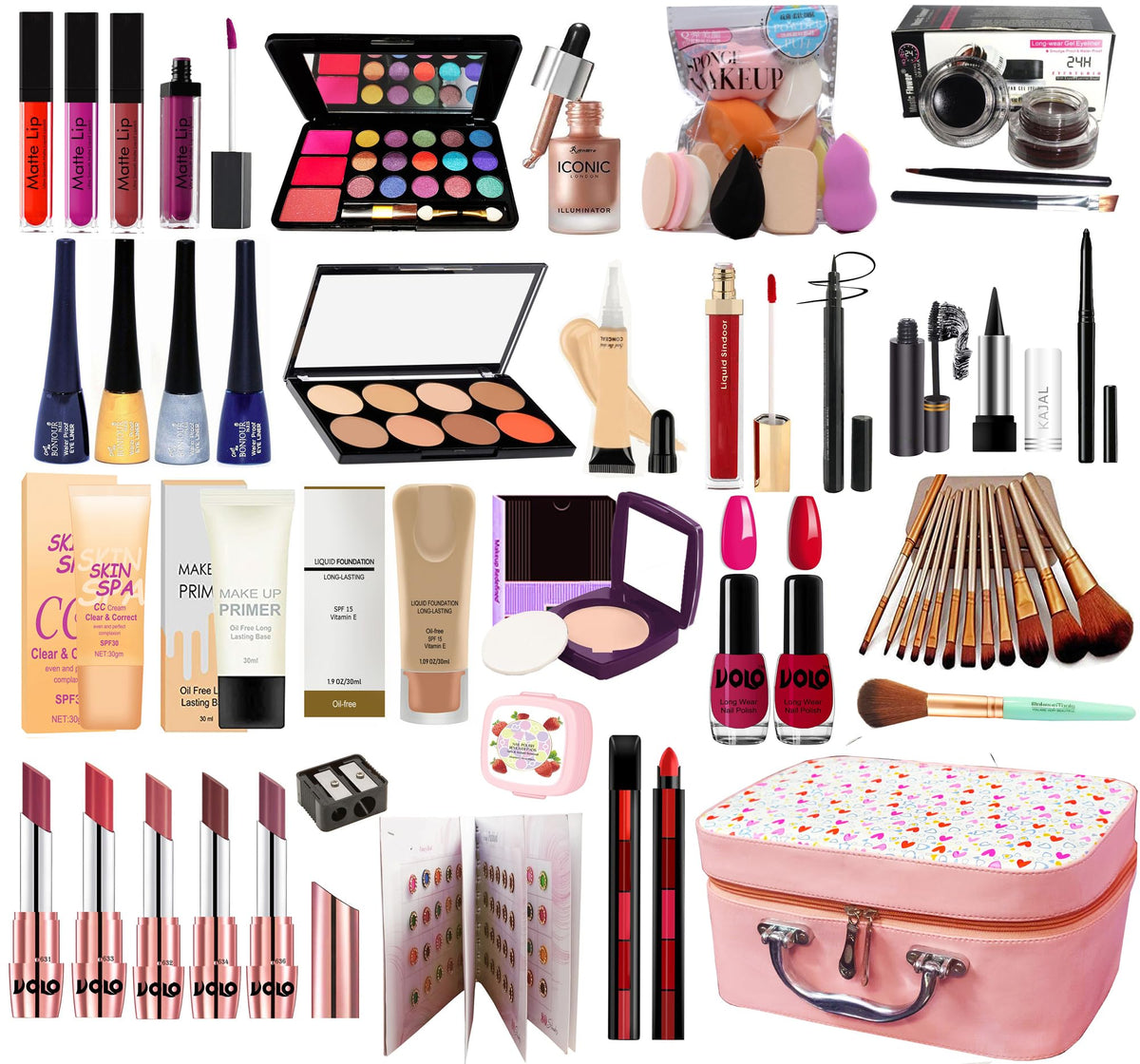 Volo Makeup Kit for Women & Girls Full Kit,Professional Makeup Set, 63 PCS All-in-one Cosmetics Gift Set