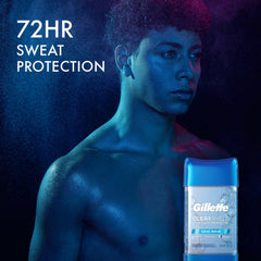 Gillette Antiperspirant and Deodorant for Men, Clear Gel, Clear Shield Cool Wave, 72 Hr. Sweat Protection, 108g - Pack of 5
