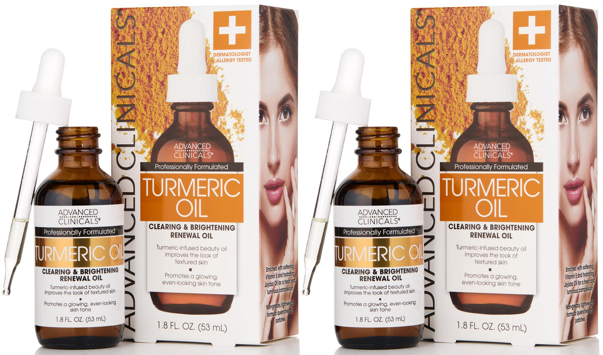 Advanced Clinicals Turmeric Facial Oil with Antioxidant Rosehip & Jojoba Oil for Redness, Dry Skin & Blemishes - 1.8 oz Multi