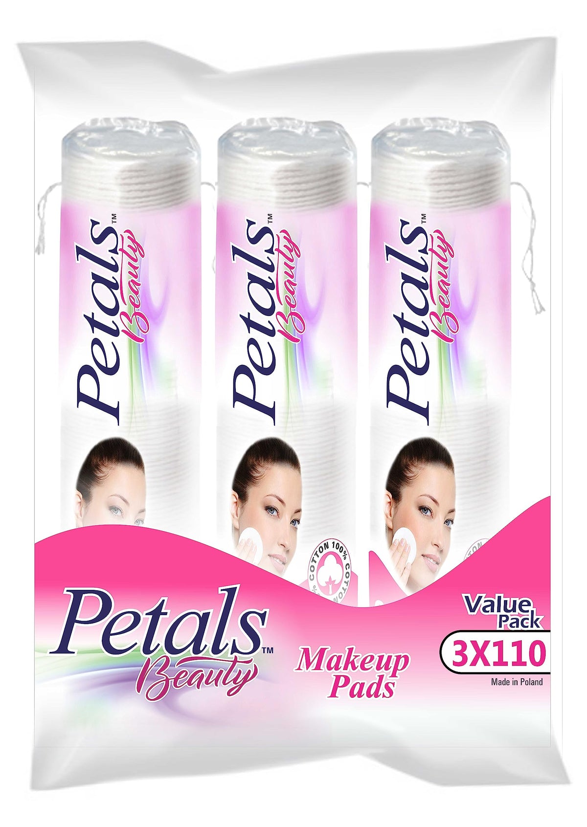Petals Lint-Free Cotton Pad 110s x 3 Value Pack