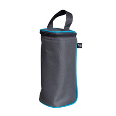 J.L. Childress Breastmilk Cooler Bag - Ice Pack Included - Insulated & Leak Proof Newborn Bottle Bag - Fits 1-2 Bottles - Bottle Bag for Daycare - Breastmilk Cooler Bag for Travel - Grey/Teal