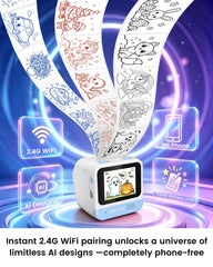 iPrint AI Voice-to-image Sticker Maker for Creative Kids - 2.8" Touchscreen
