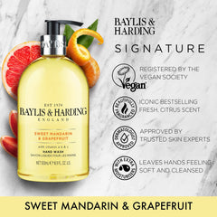 Baylis & Harding Sweet Mandarin & Grapefruit Hand Wash and Lotion Set (Pack of 1) - Vegan Friendly