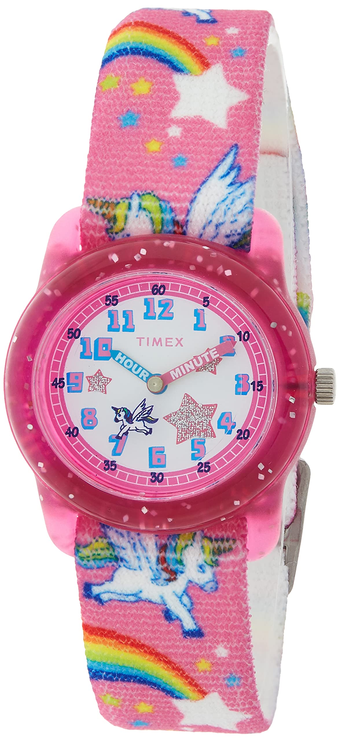 Timex Kid's Analog 28 mm Elastic Fabric Strap Watch - Pink Unicorn