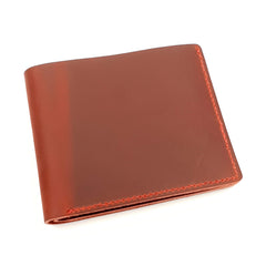 SHERWOOD HANDCRAFTED Men’s Leather Wallet Handmade Genuine Leather Men’s Wallet (Red)