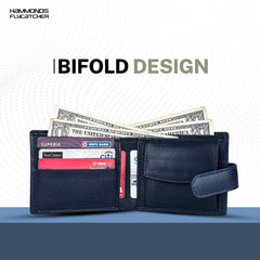 Hammonds Flycatcher Genuine Leather Wallets for Men, RoyalBlue|RFID Protected Leather Wallet for Men|Mens Wallet with 5Card Slots, Easy Access CardContainer|Gift for Valentine Day,Fathers Day,Birthday