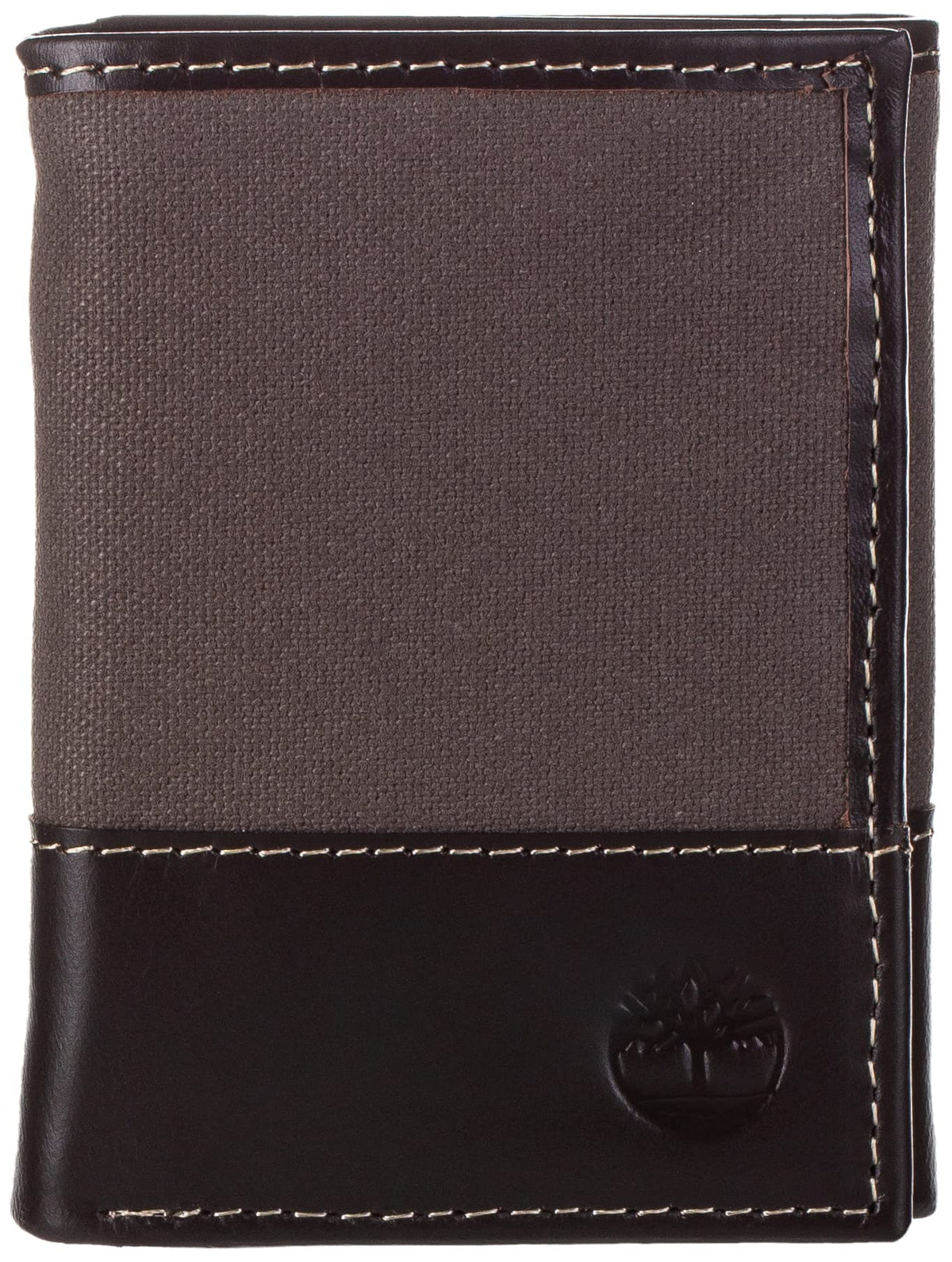 Timberland Men's Canvas & Leather Trifold Wallet - Charcoal