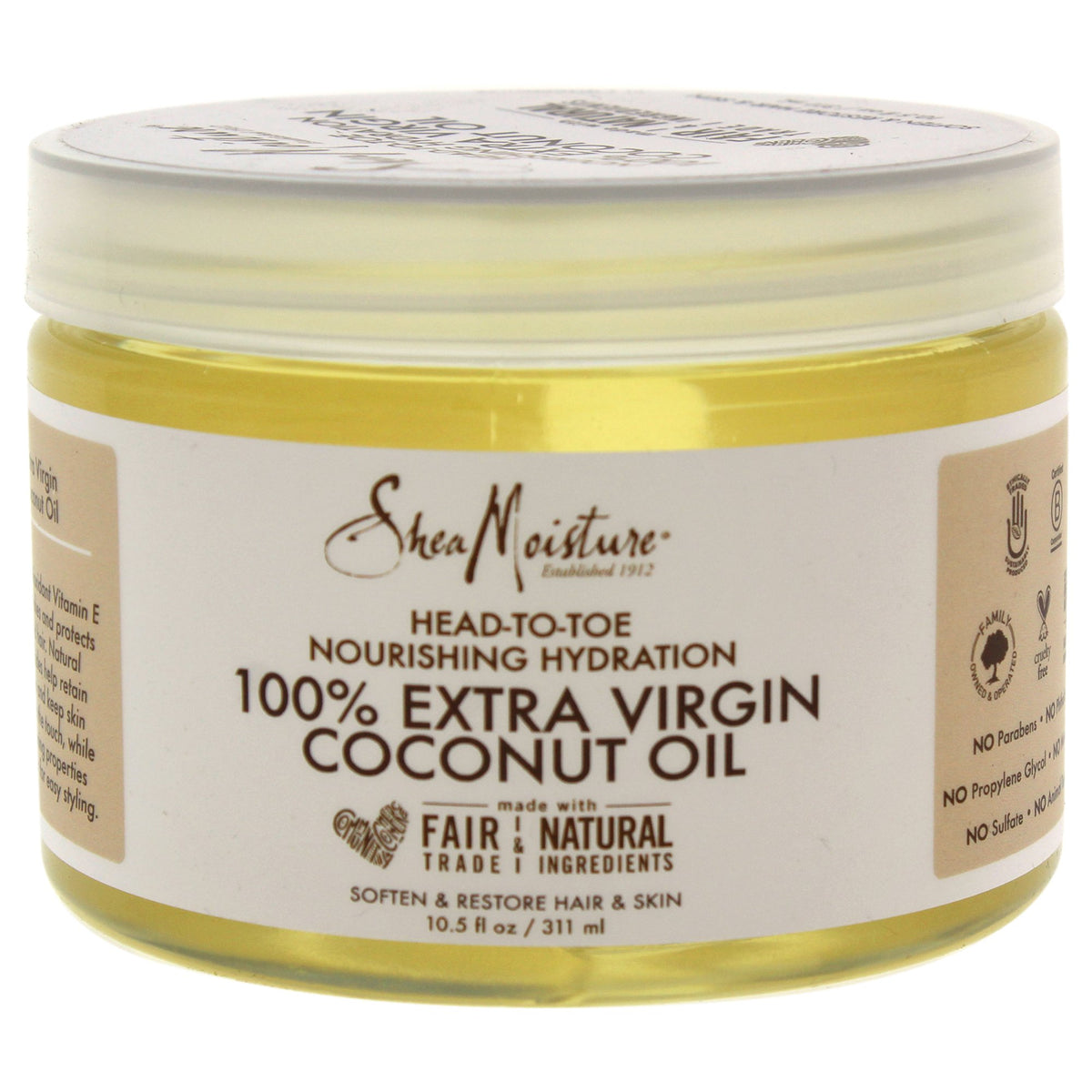 Shea Moisture 100% Extra Virgin Coconut Oil Head-To-Toe Nourishing Hydration, 311 ml