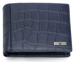 WildHorn® RFID Protected Genuine Leather Wallet & Gift Combo for Men - Blue Cr M
