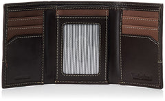 Timberland Men's Canvas & Leather Trifold Wallet - Dark Earth