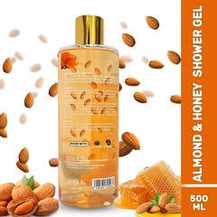 ECOLYTE+ Disinfectant La Parisienne Premium Luxury Shower Gel, Women Men with Vitamin E, Moisturizing, Soft & Silky Skin, Germ Protection, 12h Complete Odour Protection, (Almond & Honey, 500 ml)