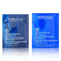 Repechage Triple Action Multi Peptide Mask Hydrating, Smoothing Cooling Seaweed Based Facial Sheet Mask for All Skin Types, Weekly Skincare Ritual 5 Pre Saturated Paper Sheets