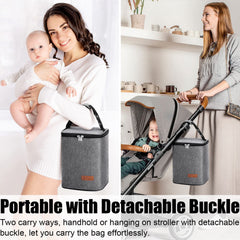 Insulated Baby Bottle Bag, Reusable Breastmilk Cooler Bag, Freezer Lunch Bag Tote Breast milk Storage Bag, Fit Up to 6 Milk Bottles 4 Large 270ml Like Brown, Comotomo, Philips Avent, Nuk, Lansinoh,...