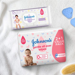 Johnson’s Baby No More Tears Gentle All Over Baby Wipes, Hypoallergenic, Ph Balanced 216 Count Each (Pack of 3)