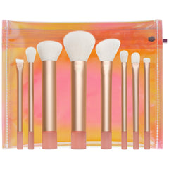 TERRIFI The Wanderer Make up Brush Kit, Premium and Professional 8 Midi-size Brush Set with Bag, Soft Bristles, Foundations, Powders, and Concealers, For Foundations, Powders, and Concealers, Gold