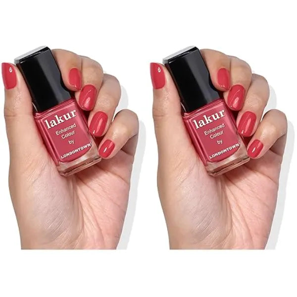 LONDONTOWN Blush Red Crème Nail Polish, Flushed Cheeks lakur, Vegan Chip-Resistant Long-Lasting Nail Lacquer, 40 fl oz (Pack of 2)