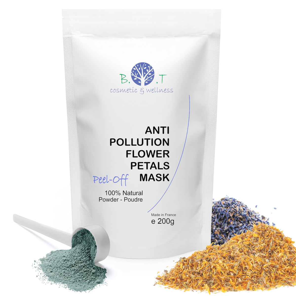 ANTI POLLUTION TRANSLUCENT ALGINATE FACIAL PEEL-OFF MASK - DETOX POWDER CLEANSING BLACKHEAD ACNE DEEP PORE CLEANSING AIR POLLUTION IMPURITIES TOXINS 10 TREATMENTS 200g/0.44lbs/7.05oz (FLOWER PETALS)