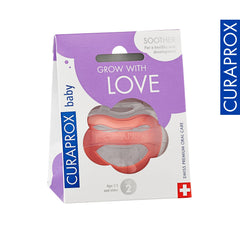 Curaprox Baby Pacifier, Toxic Free, BPA Free Dummy/Pacifier With Orthodontic Design To Prevent & Fix Misalignments - Calms & Relaxes Babies (Coral, 2)