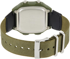 Casio Men's Digital Dial Stainless Steel Band Watch Green / Grey