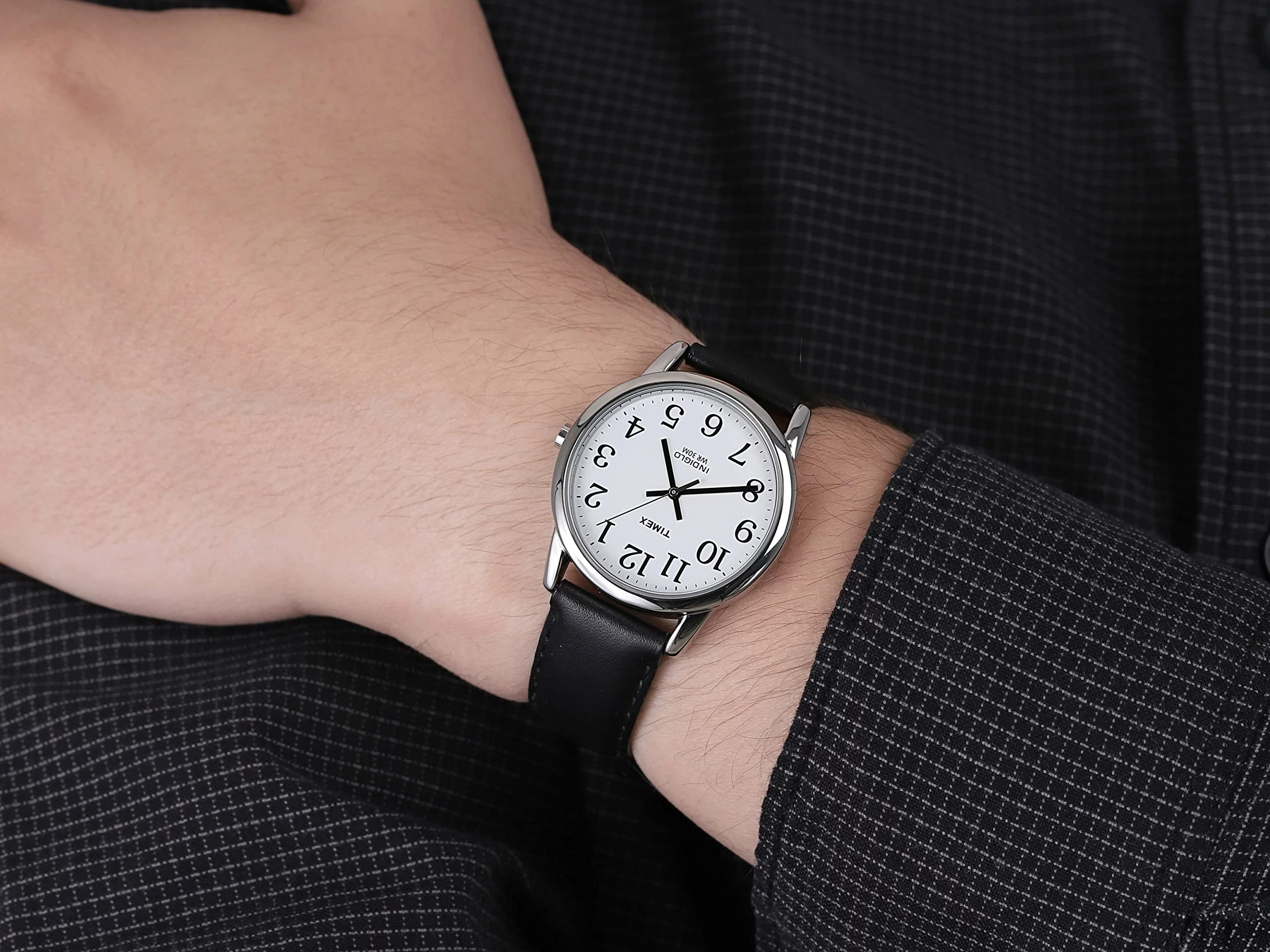 Timex Men's Easy Reader 35mm Watch – Gold-Tone Case White Dial with Gold-Tone Tapered Expansion Band - Black/Silver-Tone/White/A/35mm