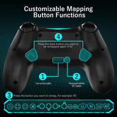JUSTADIL Game controller, wireless controller with dual vibration/6-axis sensitive joystick/audio/touchpad, Bluetooth Playstation 4 controller compatible with PS3/PS4/Slim/PC/Android/iOS